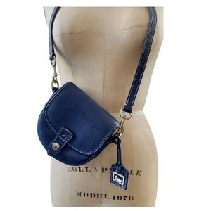 DOONEY & BOURKE Cobalt Mini Flap Pebbled Leather Crossbody Purse 6L x 6W x 1.5H